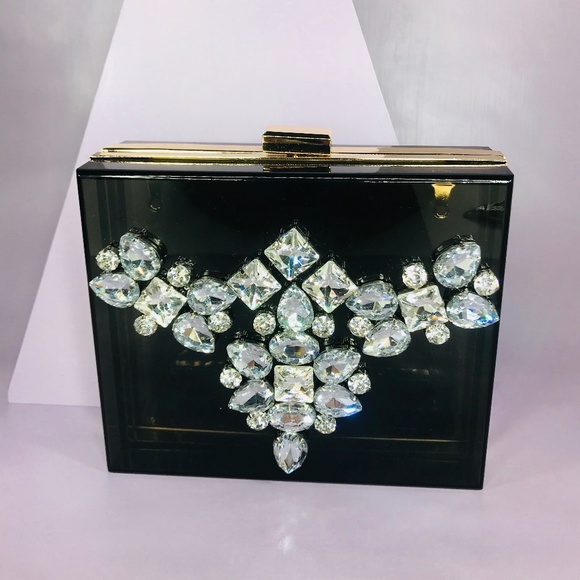 CLOSET REHAB Handbags - 🆑 Acrylic Party Box In Charcoal